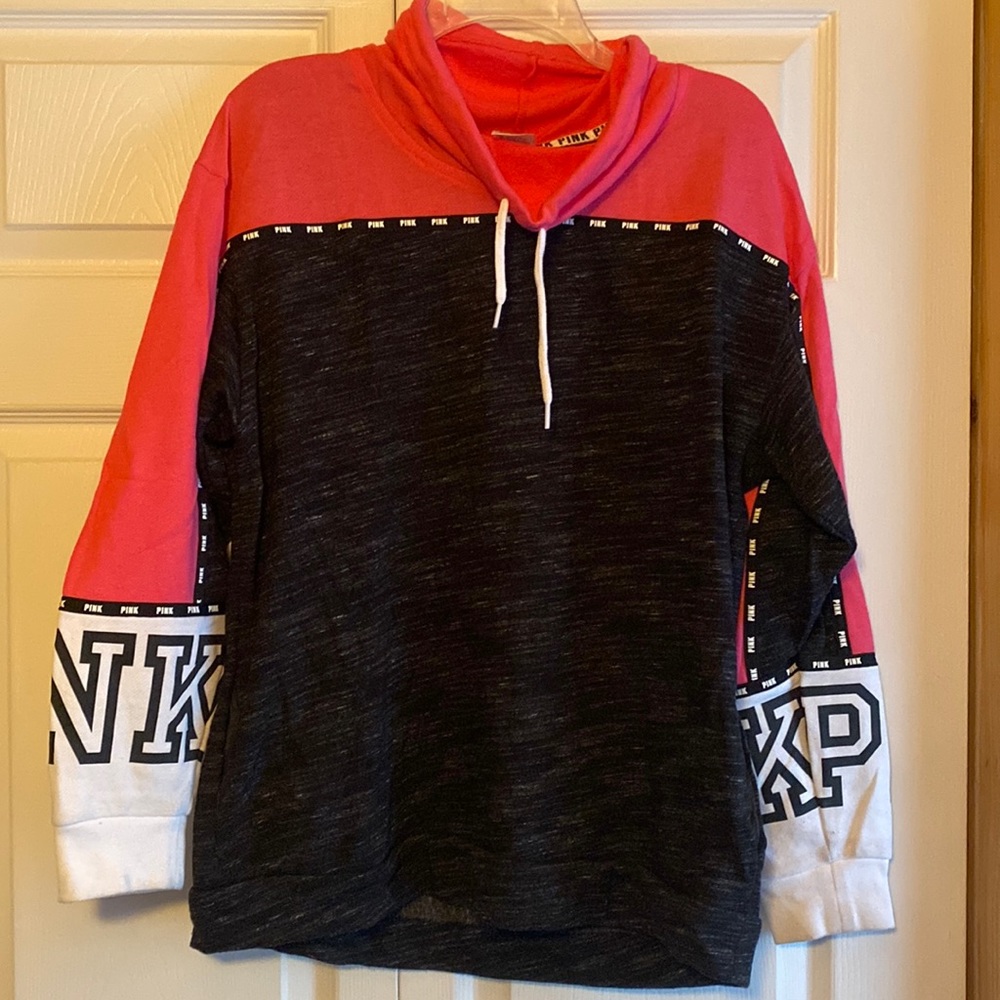 Pink cowl neck sweatshirt